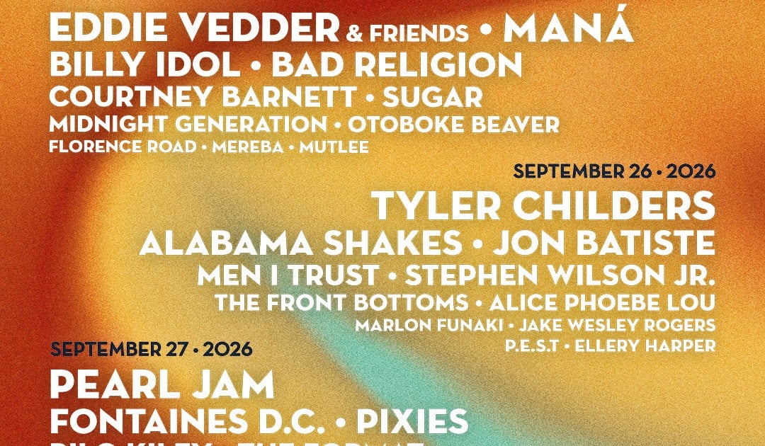 Pearl Jam, Eddie Vedder e P.E.S.T. confirmados no Ohana Fest de setembro