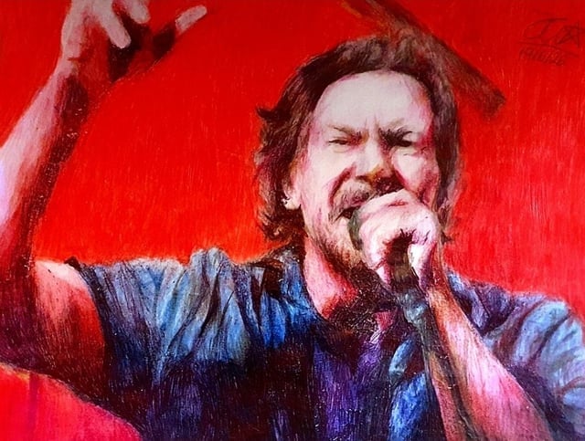 Fã desenha Eddie cantando Nothingman no Ohana 2021